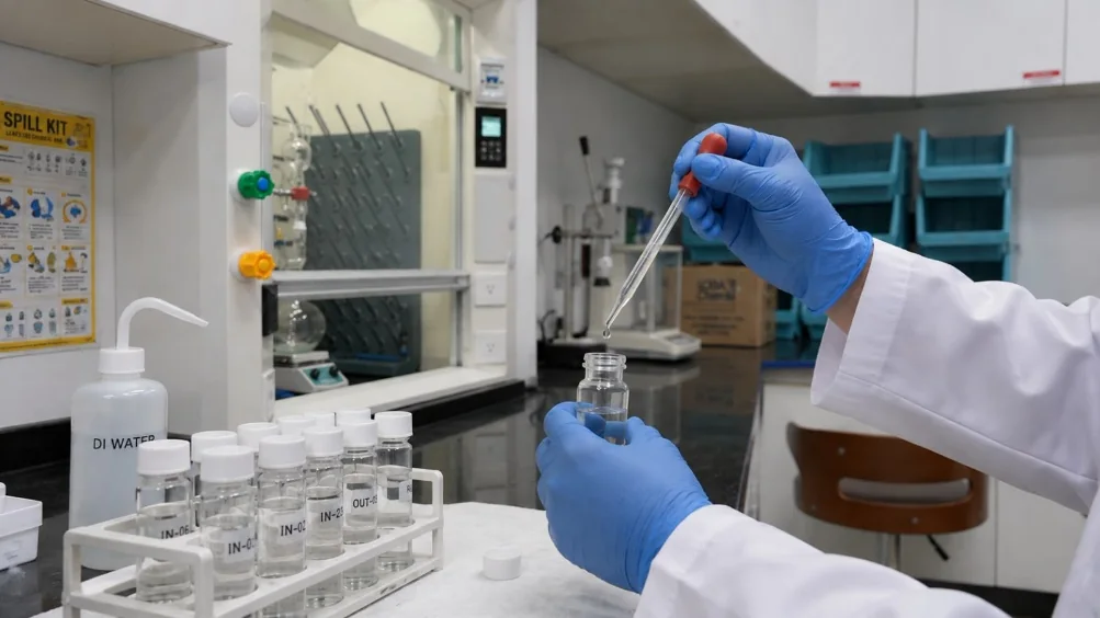 Preparing water samples in the laboratory